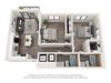 Blanche 2 bedroom 2 bath Floor Plan Blanche 2 bedroom 2 bath Floor Plan at Bay Village1, Palmetto Bay, Florida