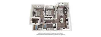 Bodil 2 Bedroom 2 Bathroom Floor Plan at Bay Village1, Florida