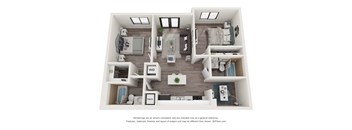 Baris 2 Bed 2 Bath Floor Plan at Bay Village1, Florida, 33157
