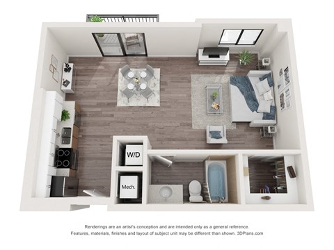 Studio 0 Bed 1 Bath Floor Plan Aat Bay Village1, Florida, 33157