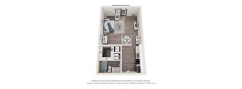 Studio Floor Plan at Bay Village1, Palmetto Bay, FL, 33157