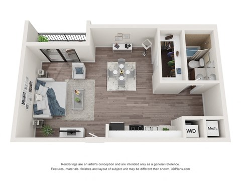 0 Bedroom 1 Bathroom Floor Plan A at Bay Village1, Palmetto Bay, 33157