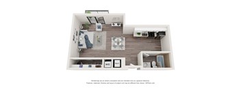 Studio 0 Bedroom 1 Bath Floor Plan at Bay Village1, Palmetto Bay
