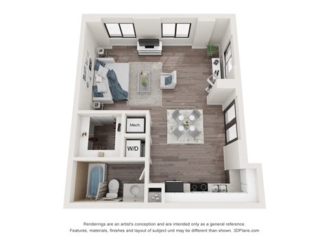 0 Bedroom 1 Bath Floor Plan C at Bay Village1, Florida