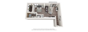 0 Bedroom 1 Bathroom Floor Plan B at Bay Village1, Palmetto Bay, Florida