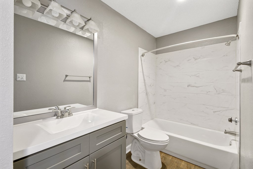 Unit Bathroom at The Players Club Apartments in Nashville, TN