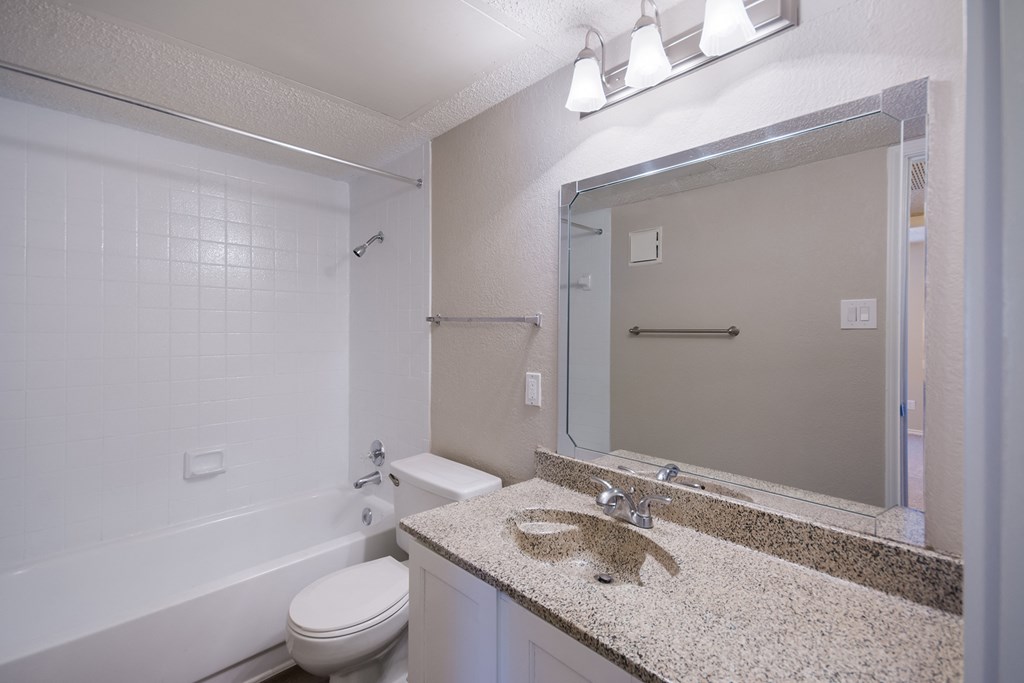 Bathroom at Polaris Apartment Homes in Irving, Texas, TX