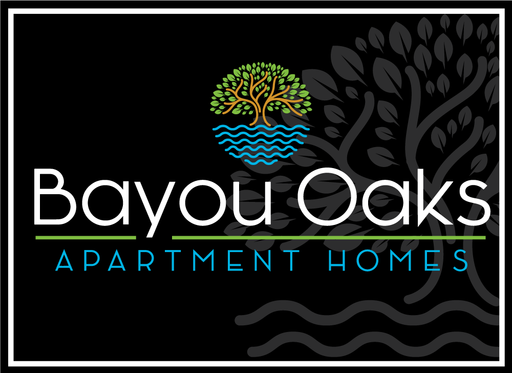 a logo for bayou oaks apartment homes
