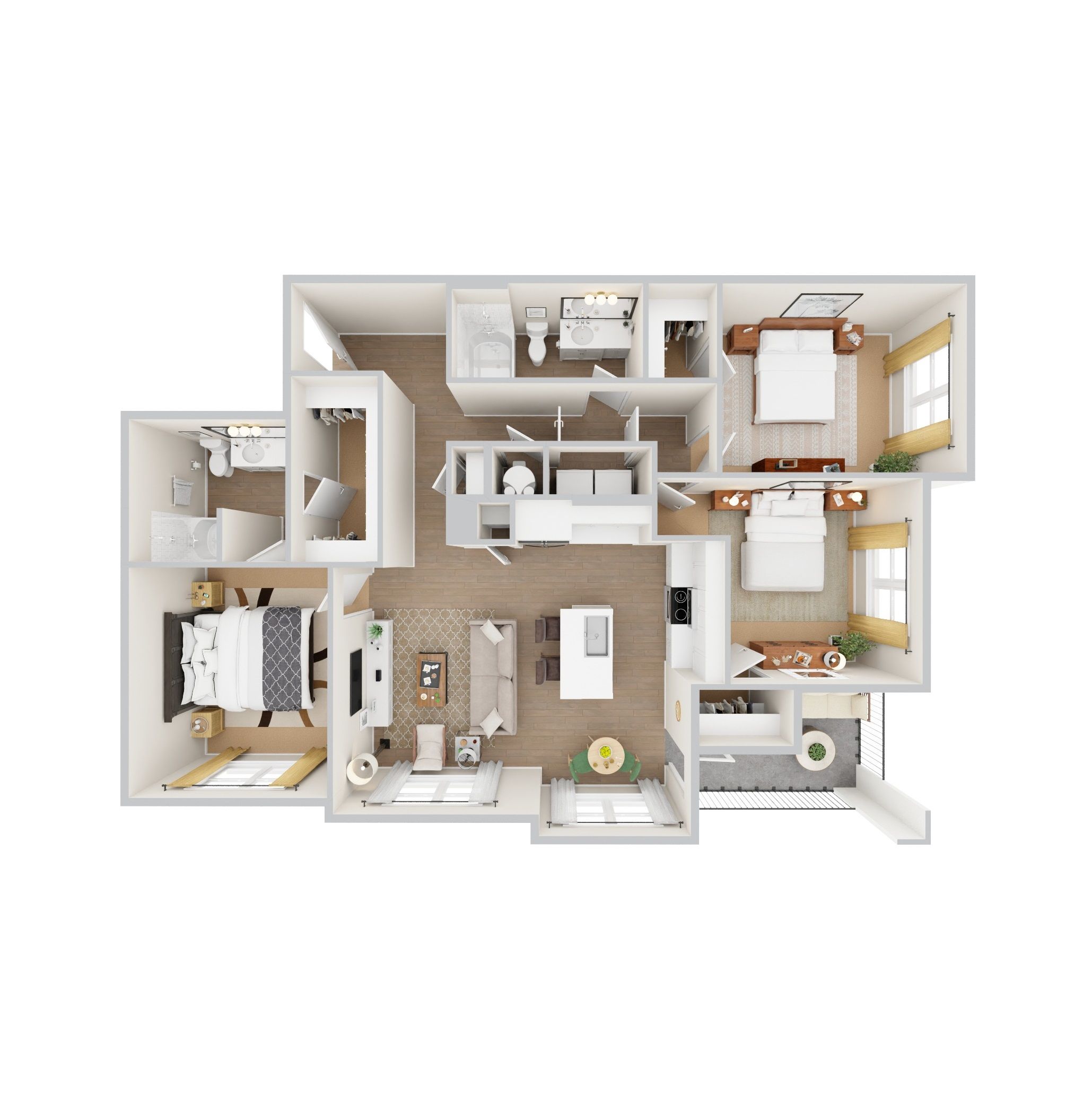 C1 Floor Plan at Chapel Park in Waco, Tx