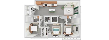 C1, 3 bed, 2 bath | 1272 sq ft | Alvorada on the Bay in North Miami Beach, FL