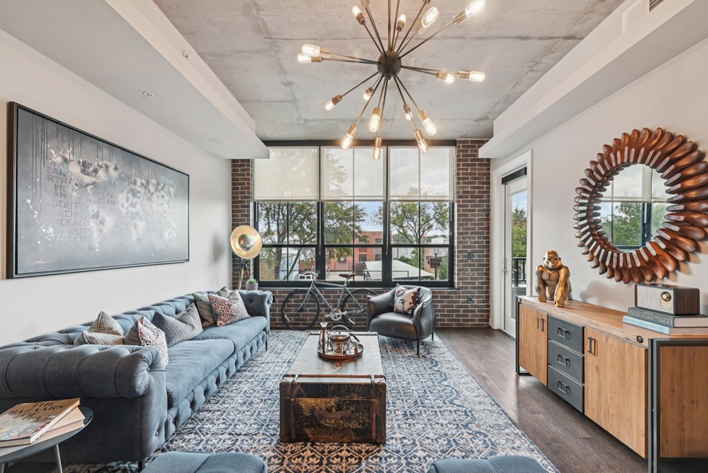 The Case Building Apartments in Dallas, TX 1 Bedroom Living Room