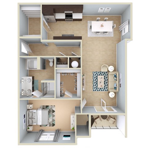 1 Bedroom Deluxe Floorplan at Capital Grand in Tallahassee, FL