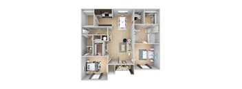 2 Bedroom Floorplan at Capital Grand in Tallahassee, FL