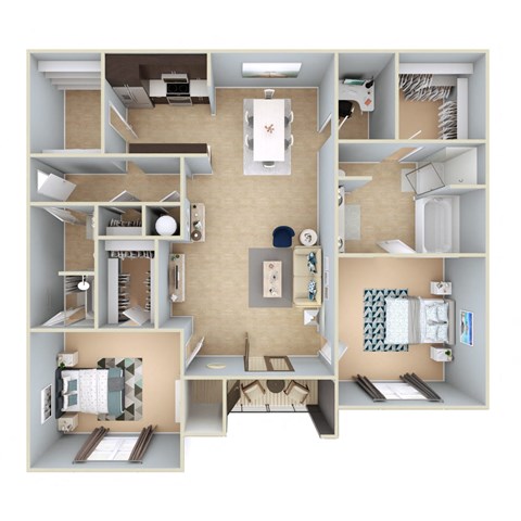 2 Bedroom Floorplan at Capital Grand in Tallahassee, FL