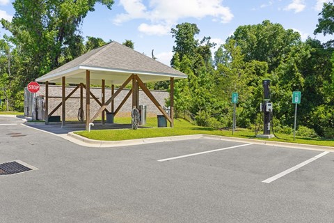 Car charging station for electric vehicles at Capital Grand Apartments in Tallahassee, FL
