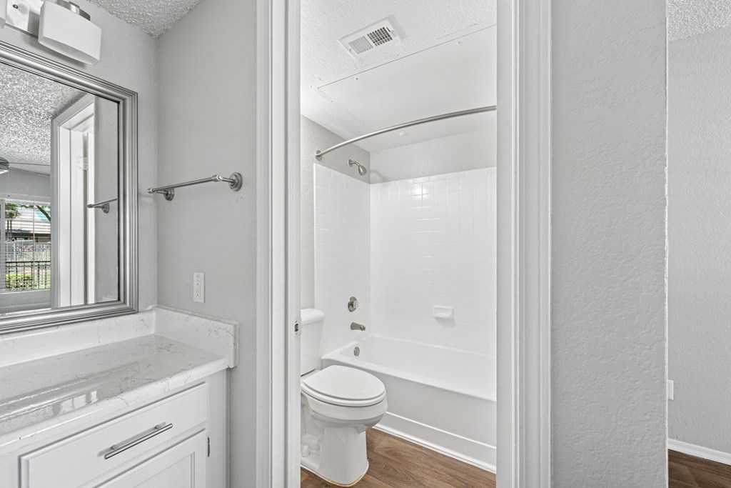 Copper Canyon Apartments in Bedford, TX, unit A1 Bathroom