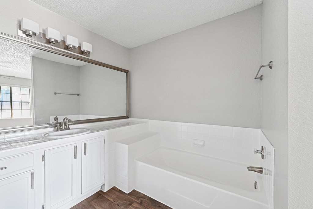 Copper Canyon Apartments in Bedford, TX, unit B1 Bathroom