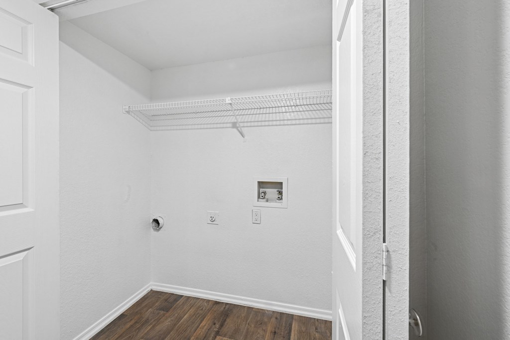 Copper Canyon Apartments in Bedford, TX, unit B1 Washer Dryer Connection Closet