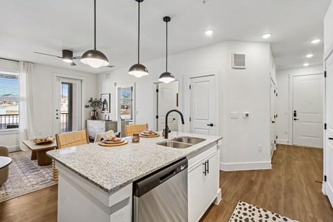 Model unit kitchen at Chapel Park Apartments in Waco, TX