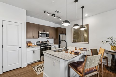 Model unit Kitchen at Chapel Park Apartments in Waco, TX