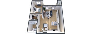 CU1A, 1Bed/1Bath, 890 sq. ft. at Hillside on Parmer Lane Apartments in Austin, TX