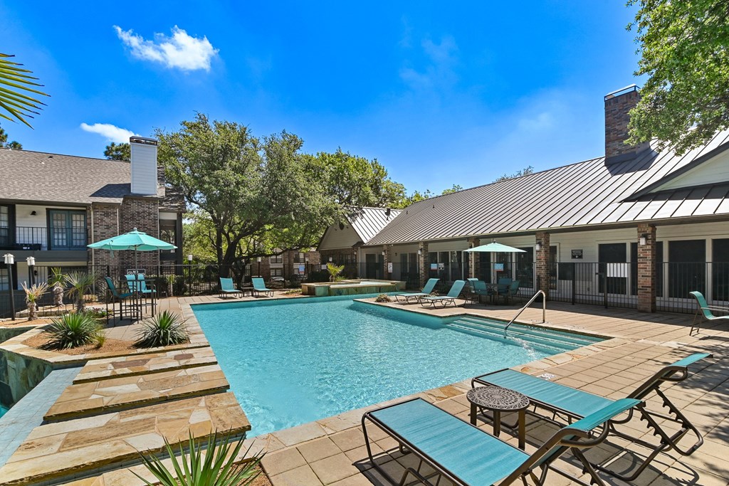 take a dip in the resort style pool