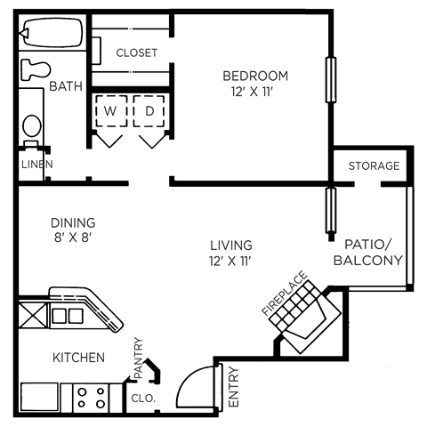 Catalina Floor Plan at The Players Club of Brentwood Apartments in Nashville, Tennessee