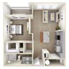 1 Bedroom | Cavalli at Iron Horse Station | North Richland Hills A3, 1 Bedroom Floor Plan at Cavalli at Iron Horse Station in North Richland Hills, TX