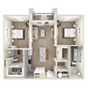 2 Bedroom | Cavalli at Iron Horse Station | North Richland Hills B1, 2 Bedroom Floor Plan at Cavalli at Iron Horse Station in North Richland Hills, TX