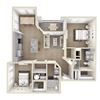2 Bedroom | Cavalli at Iron Horse Station | North Richland Hills B2, 2 Bedroom Floor Plan at Cavalli at Iron Horse Station in North Richland Hills, TX