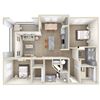 2 Bedroom | Cavalli at Iron Horse Station | North Richland Hills B4, 2 Bedroom Floor Plan at Cavalli at Iron Horse Station in North Richland Hills, TX