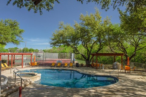 Swimming pool at Chisholm Place Apartments in Plano, TX