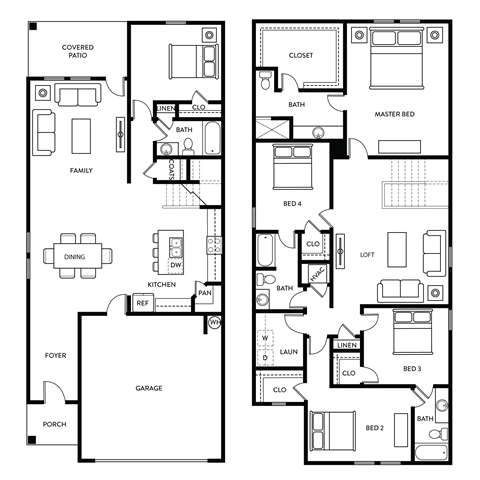 Pine - 5 Bedroom 4 Bath 3,131 Sq. Ft. Floor Plan at Beacon at Clinton Corners, Dade City, FL