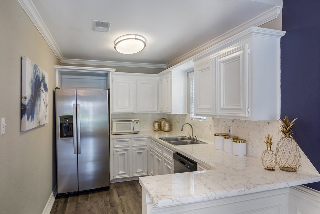Clubhouse Kitchen at Willow Brook Crossing Apartments in Houston, TX