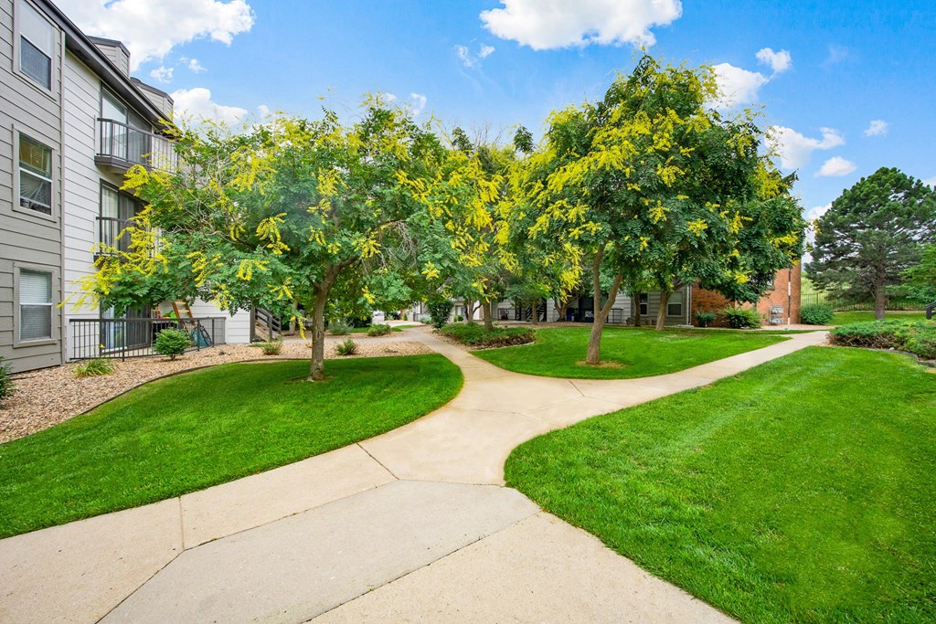 Walkways at Greensview Apartments in Aurora, Colorado, CO