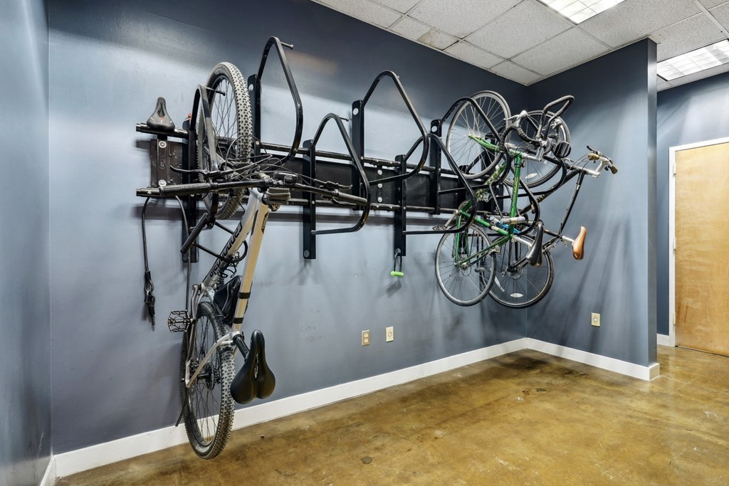 Bike storage room inside the Continental Lofts | Continental Building Lofts from Deep Ellum Lofts in Dallas, TX