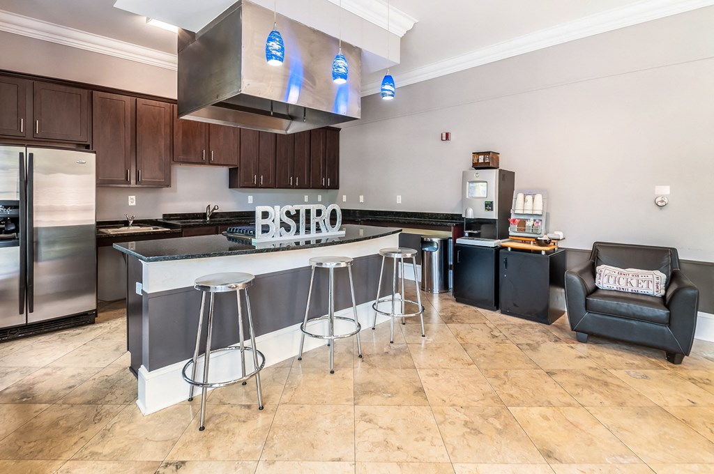 Resident Clubhouse Kitchen at Ultris Courthouse Square Apartment Homes in Stafford, Virginia, VA