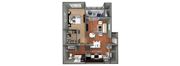 A2 Floor Plan at Creekside on Parmer Lane Apartments in Austin, Texas, TX