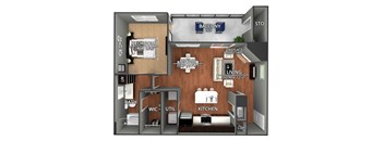 A4 Floor Plan at Creekside on Parmer Lane Apartments in Austin, Texas, TX
