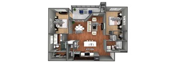 B2 Floor Plan at Creekside on Parmer Lane Apartments in Austin, Texas, TX
