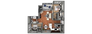 B4 Floor Plans at Creekside on Parmer Lane Apartments in Austin, Texas, TX