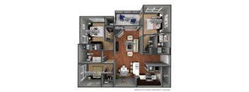C1 Floor Plan at Creekside on Parmer Lane Apartments in Austin, Texas, TX