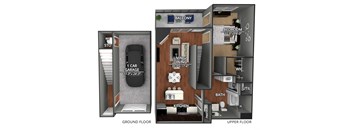 CU1 Floor Plan at Creekside on Parmer Lane Apartments in Austin, Texas, TX