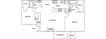 Floor Plan D at Cypress Creek Crossing Apartment Homes in Houston, Texas, TX