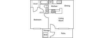 Floor Plan A at Cypress Creek Crossing Apartment Homes in Houston, Texas, TX
