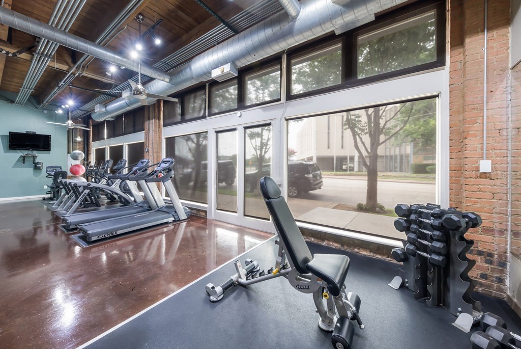 Weight Training Area at The Murray Lofts Fitness Center - Deep Ellum Lofts, Dallas, Texas, TX