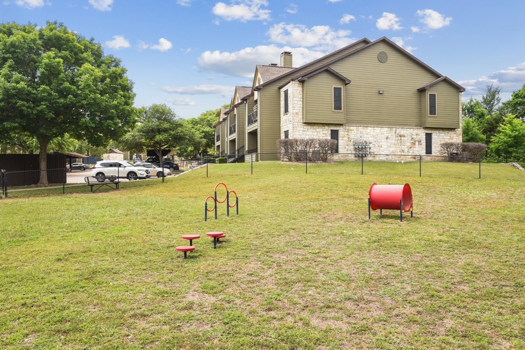 Dog park at On The Green in Austin, TX