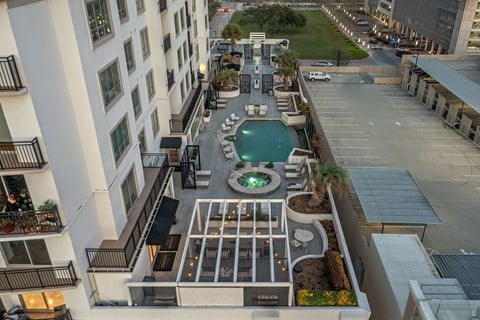 Rooftop Patio Aerial View at Dominion Post Oak