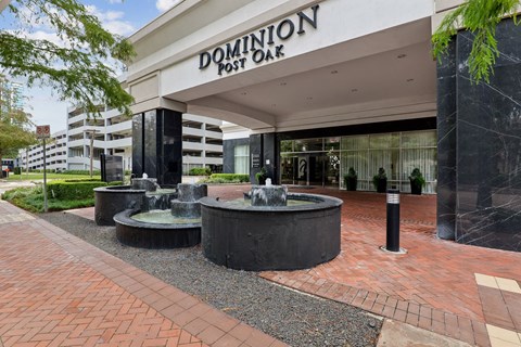 Building entrance at Dominion Post Oak in Houston, TX