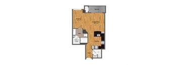 A1 studio floor plan at Dominion Post Oak in Houston, TX